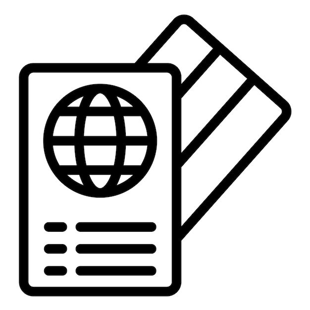 Ilustración del icono vectorial de Visa del conjunto de iconos de la peregrinación del Hajj