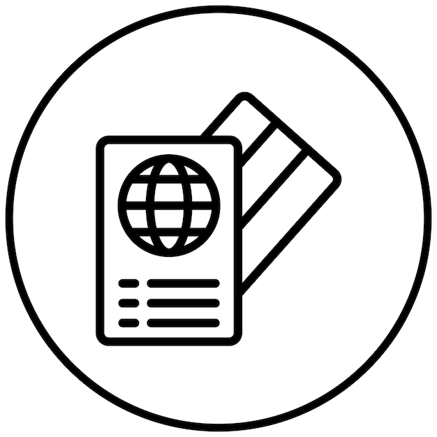 Ilustración del icono vectorial de Visa del conjunto de iconos de la peregrinación del Hajj