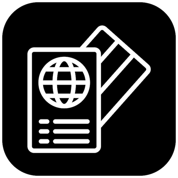 Ilustración del icono vectorial de Visa del conjunto de iconos de la peregrinación del Hajj