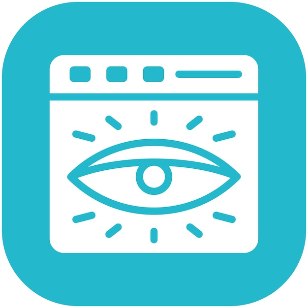 Ilustración del icono vectorial de visibilidad web del conjunto de iconos de marketing en línea