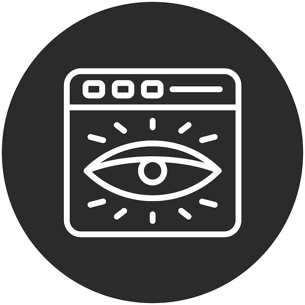 Ilustración del icono vectorial de visibilidad web del conjunto de iconos de marketing en línea