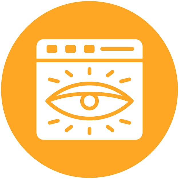 Ilustración del icono vectorial de visibilidad web del conjunto de iconos de marketing en línea