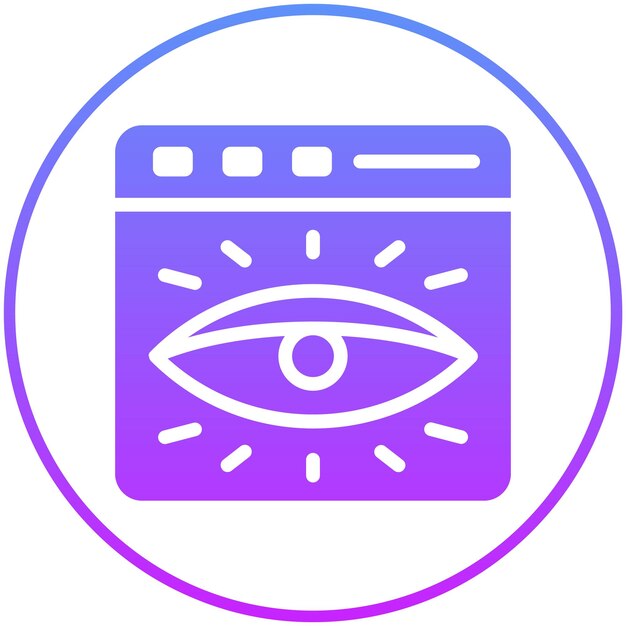 Ilustración del icono vectorial de visibilidad web del conjunto de iconos de marketing de OnGGSCE