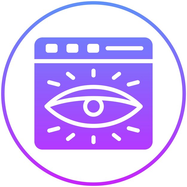 Ilustración del icono vectorial de visibilidad web del conjunto de iconos de marketing de onggsce