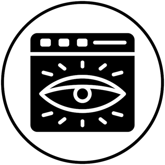 Ilustración del icono vectorial de visibilidad web del conjunto de iconos de marketing de OnGSCE