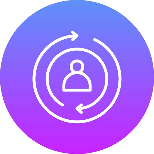 Ilustración del icono vectorial del visitante que regresa del conjunto de iconos de marketing digital