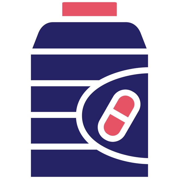 Ilustración del icono vectorial de vitaminas del conjunto de iconos del gimnasio