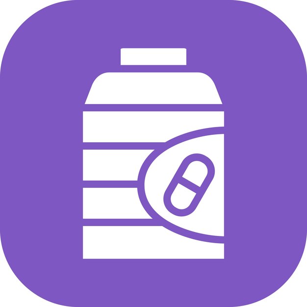 Ilustración del icono vectorial de vitaminas del conjunto de iconos del gimnasio