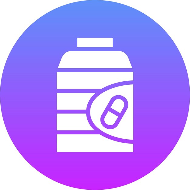 Ilustración del icono vectorial de vitaminas del conjunto de iconos del gimnasio