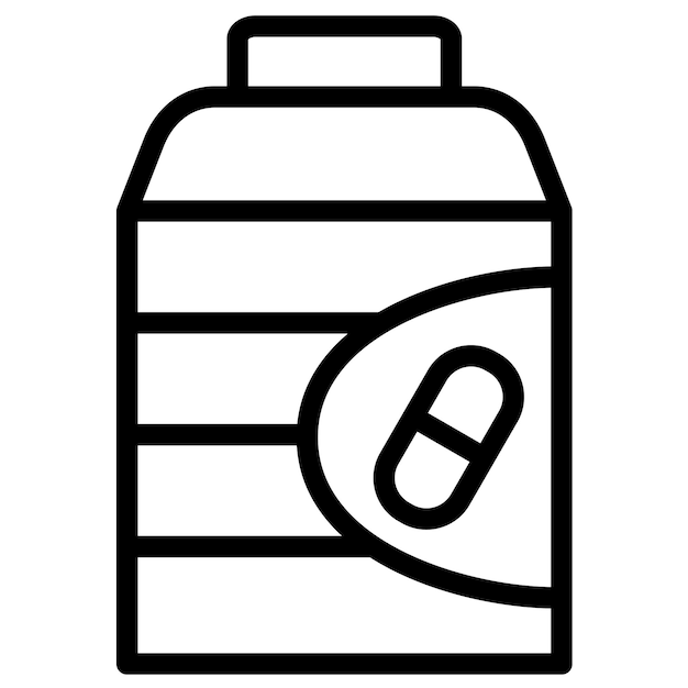 Ilustración del icono vectorial de vitaminas del conjunto de iconos del gimnasio