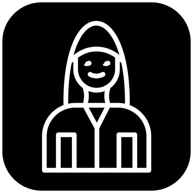 Ilustración del icono vectorial de la viuda del conjunto de iconos funerarios