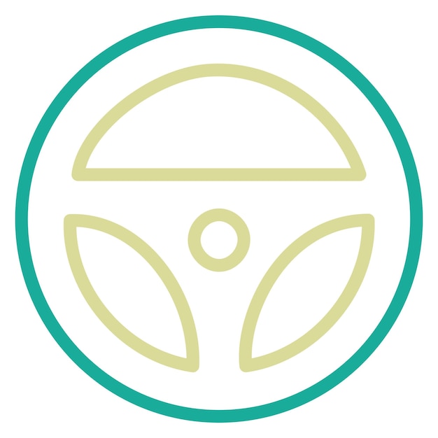 Ilustración del icono vectorial del volante del conjunto de iconos de reparación de automóviles