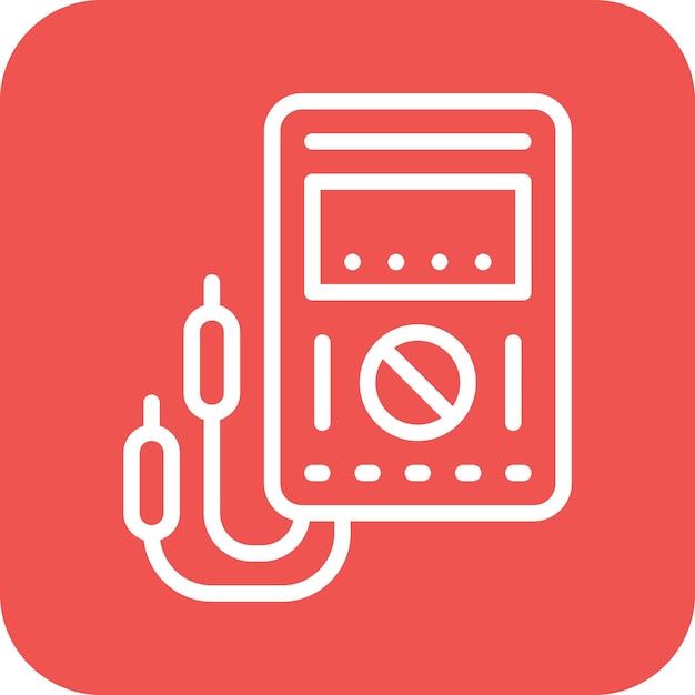 Ilustración del icono vectorial del voltímetro del conjunto de iconos de la ciudad inteligente