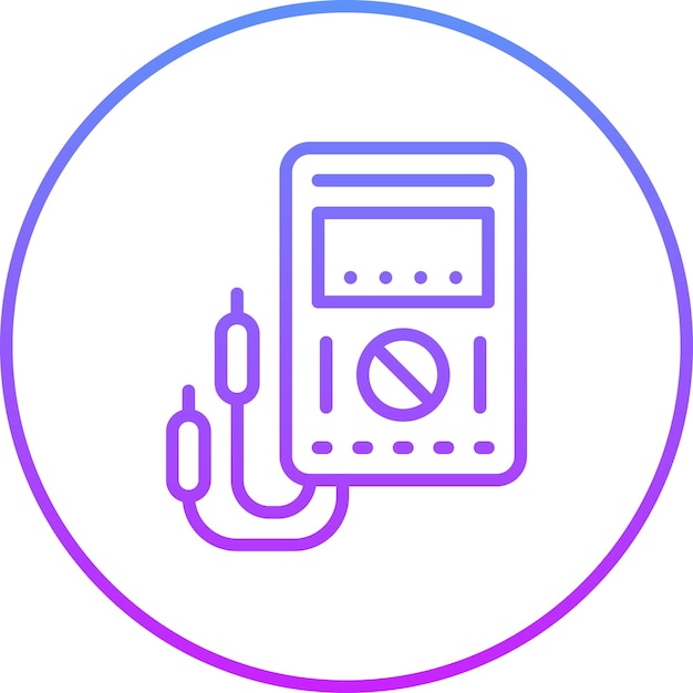 Ilustración del icono vectorial del voltímetro del conjunto de iconos de la ciudad inteligente