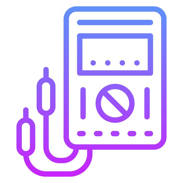 Ilustración del icono vectorial del voltímetro del conjunto de iconos de la ciudad inteligente