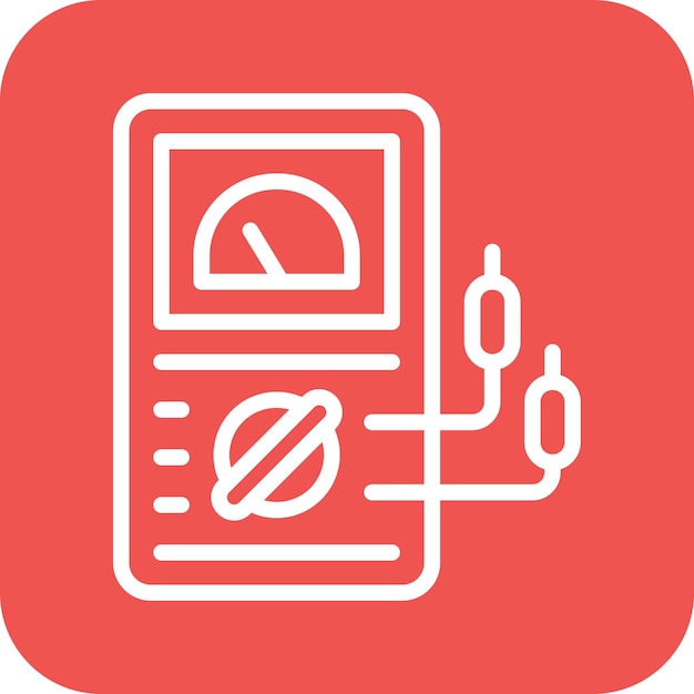 Ilustración del icono vectorial del voltímetro del conjunto de iconos de herramientas eléctricas