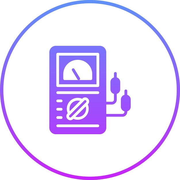 Ilustración del icono vectorial del voltímetro del conjunto de iconos de herramientas eléctricas