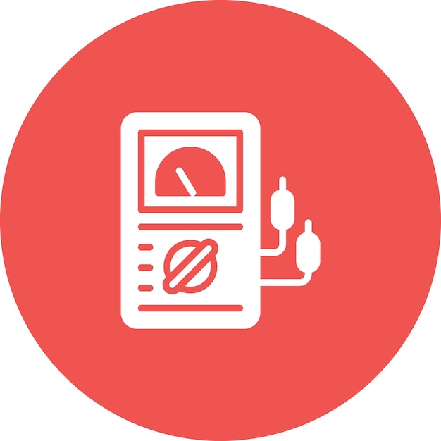 Ilustración del icono vectorial del voltímetro del conjunto de iconos de herramientas eléctricas