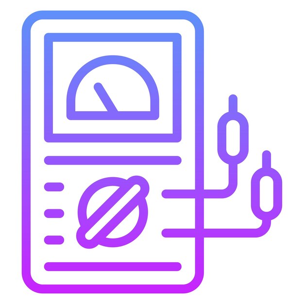 Ilustración del icono vectorial del voltímetro del conjunto de iconos de herramientas eléctricas