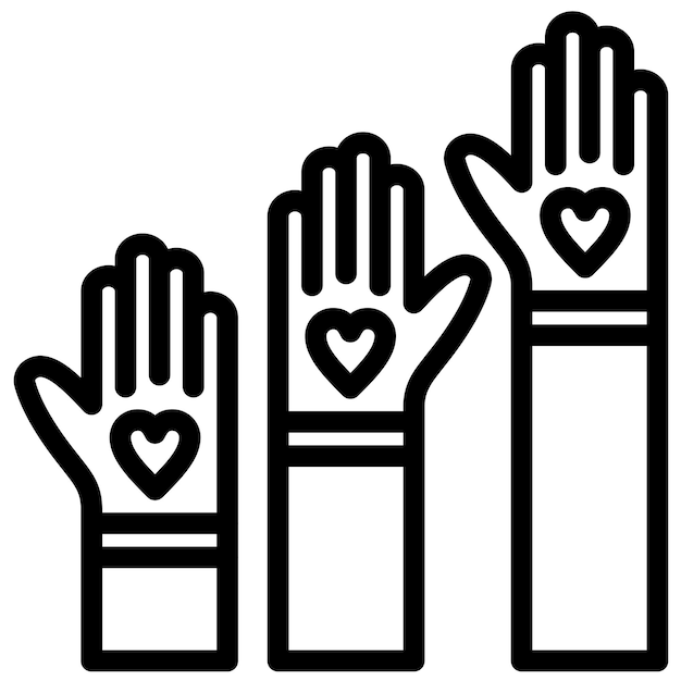 Ilustración del icono vectorial de voluntarios del conjunto de iconos de donaciones