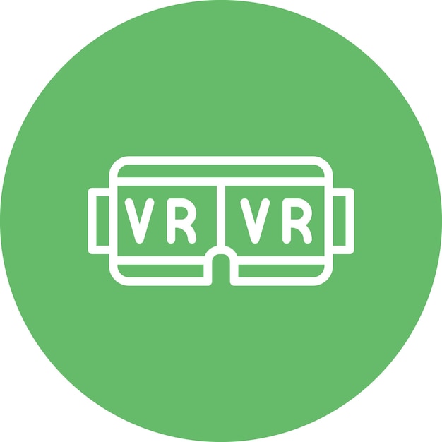 Ilustración del icono vectorial de VR del conjunto de iconos de cine