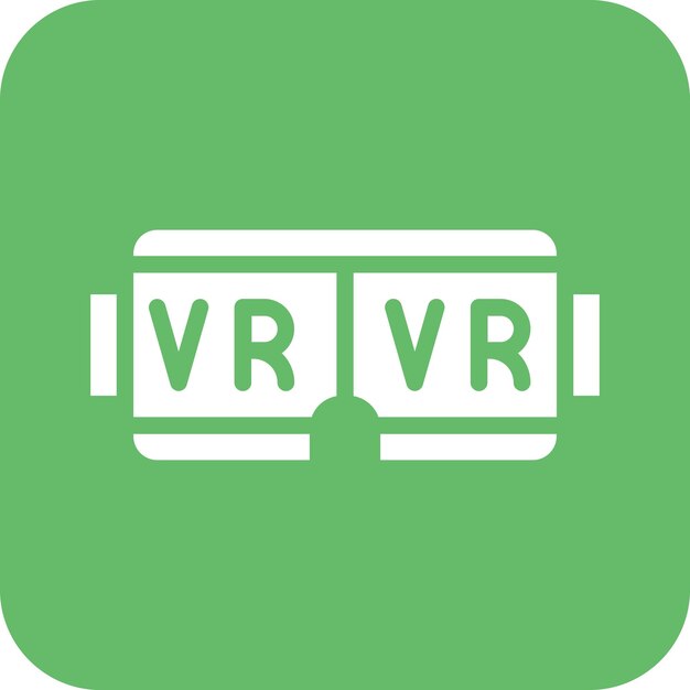 Ilustración del icono vectorial de VR del conjunto de iconos de cine