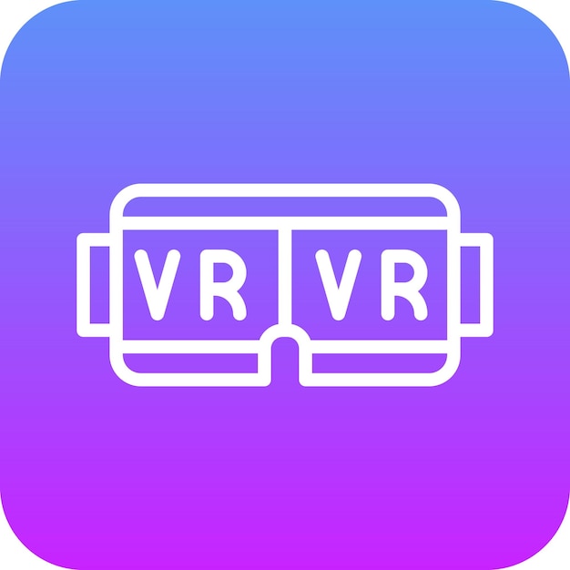 Ilustración del icono vectorial de VR del conjunto de iconos de cine