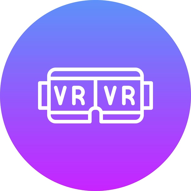 Ilustración del icono vectorial de VR del conjunto de iconos de cine