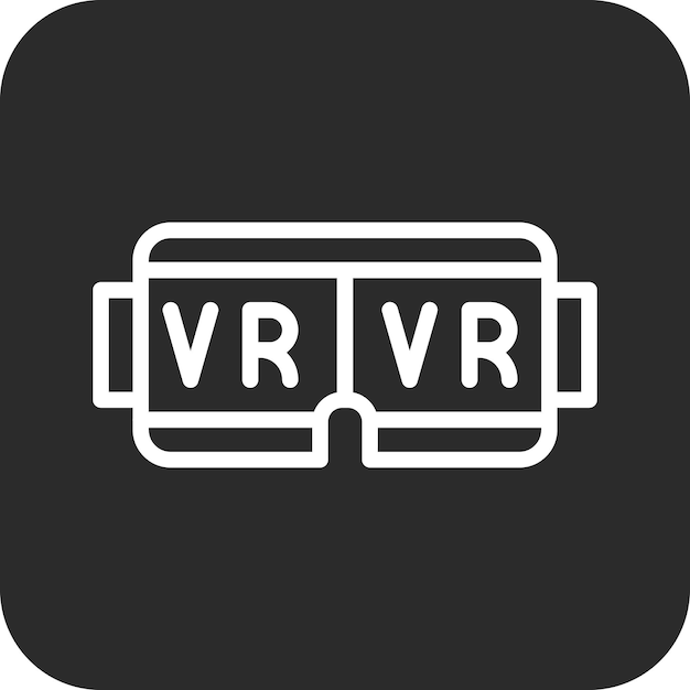 Ilustración del icono vectorial de VR del conjunto de iconos de cine