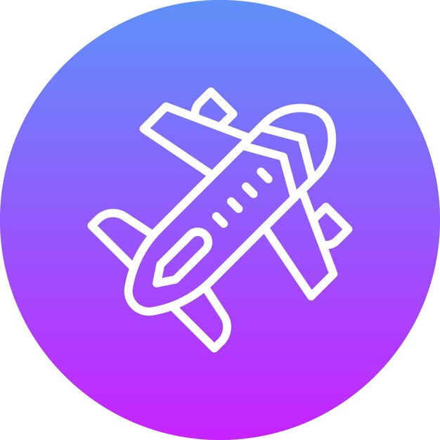 Ilustración del icono vectorial de vuelo del conjunto de iconos de inmigración