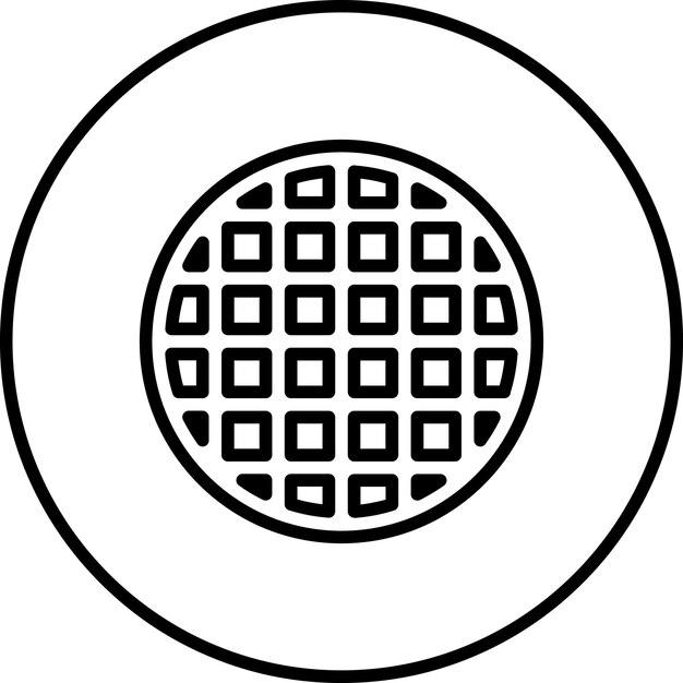 Ilustración del icono vectorial de waffle del conjunto de iconos de la mañana y el desayuno