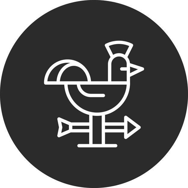 Ilustración del icono vectorial Weather Vane del conjunto de iconos de la aldea