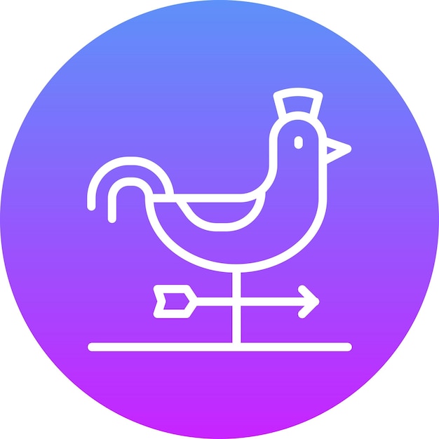 Ilustración del icono vectorial de Weathercock del conjunto de iconos de primavera
