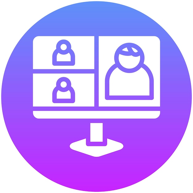 Ilustración del icono vectorial del webinar del conjunto de iconos de capacitación empresarial