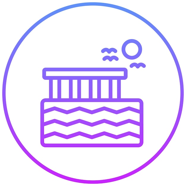Ilustración del icono vectorial de Wharves del conjunto de iconos de Coastline