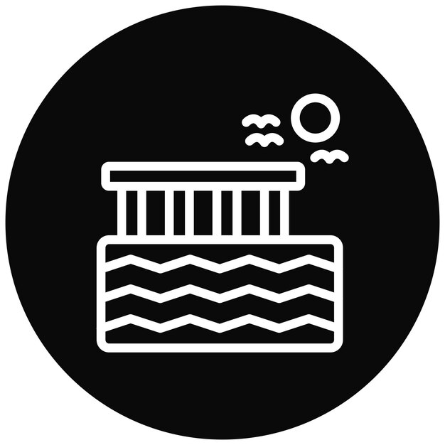 Ilustración del icono vectorial de Wharves del conjunto de iconos de Coastline