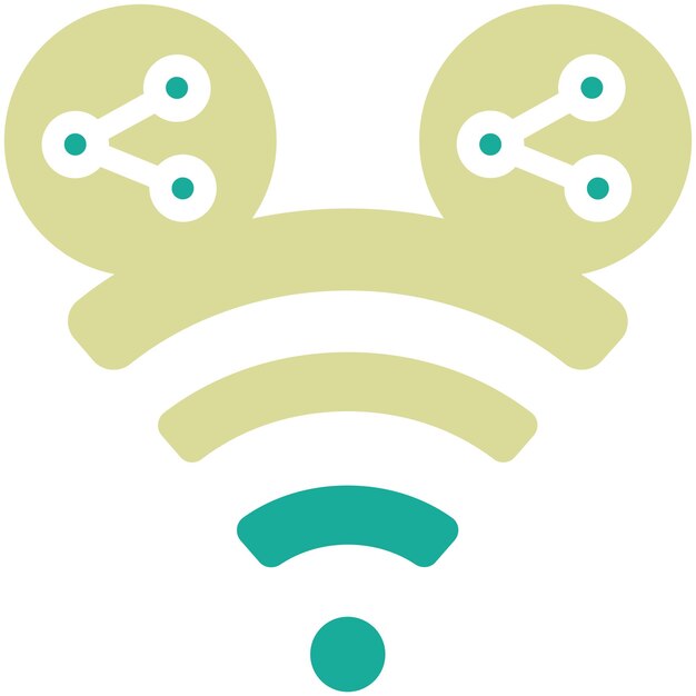Ilustración del icono vectorial de Wi-Fi compartido del conjunto de iconos de redes y intercambio de datos