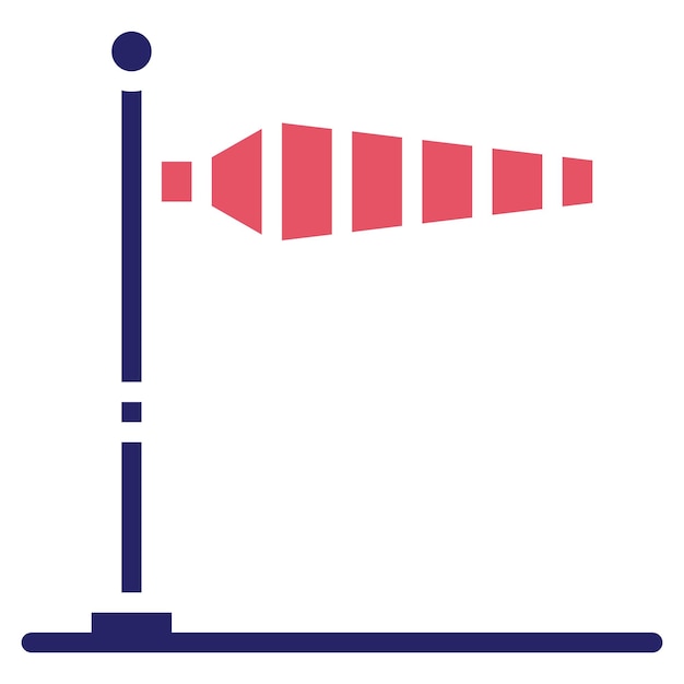 Ilustración del icono vectorial de Windsock del conjunto de iconos de aviación