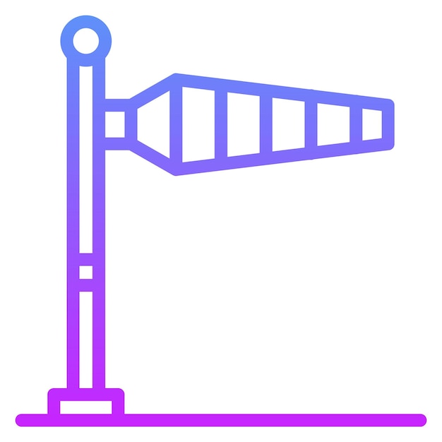Ilustración del icono vectorial de Windsock del conjunto de iconos de aviación