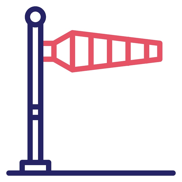 Ilustración del icono vectorial de Windsock del conjunto de iconos de aviación