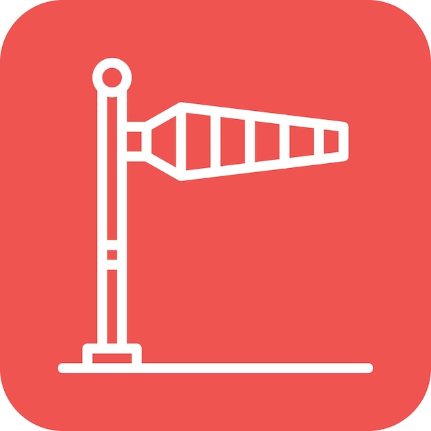 Ilustración del icono vectorial de Windsock del conjunto de iconos de aviación