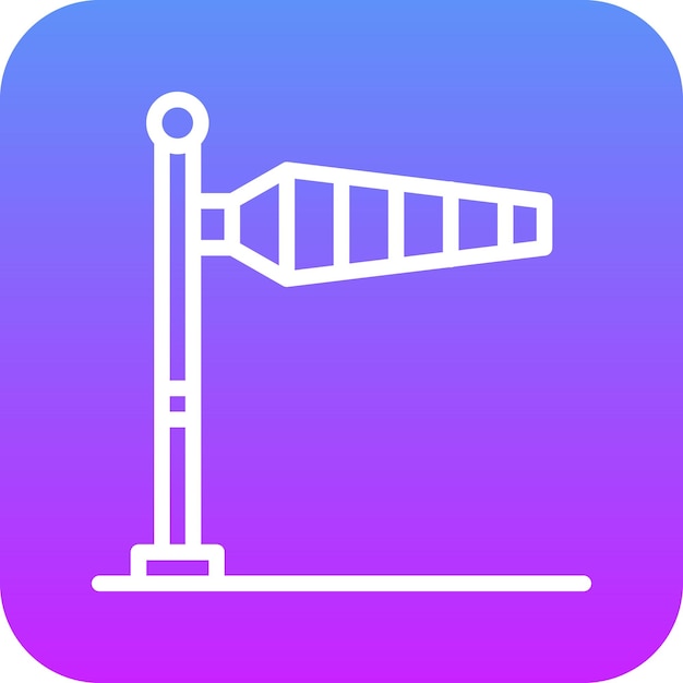 Ilustración del icono vectorial de Windsock del conjunto de iconos de aviación