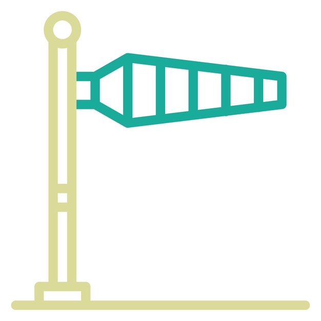 Ilustración del icono vectorial de Windsock del conjunto de iconos de aviación