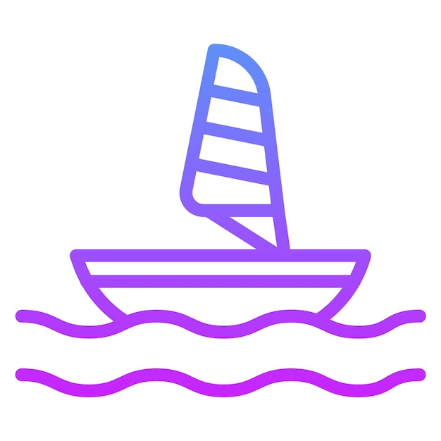 Ilustración del icono vectorial de windsurf del conjunto de iconos deportivos