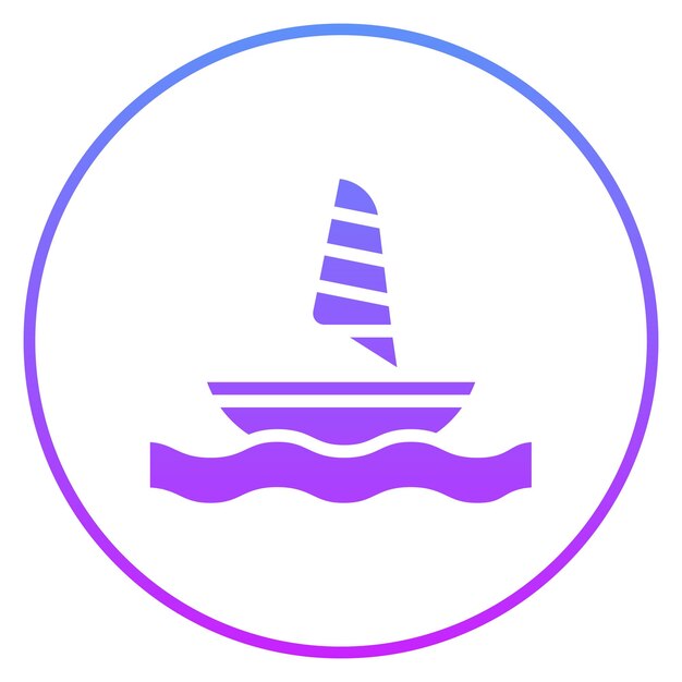 Ilustración del icono vectorial de windsurf del conjunto de iconos deportivos
