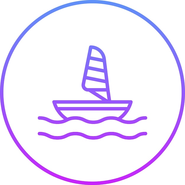 Ilustración del icono vectorial de windsurf del conjunto de iconos deportivos