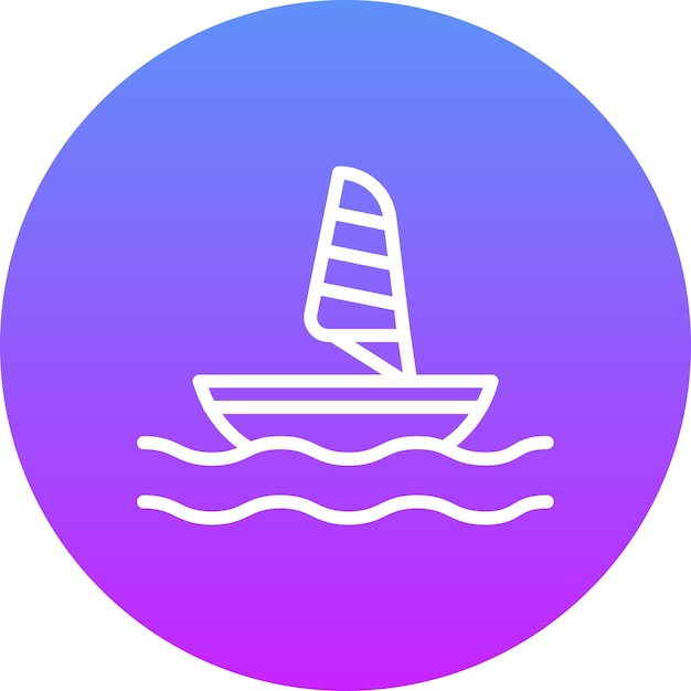 Ilustración del icono vectorial de windsurf del conjunto de iconos deportivos