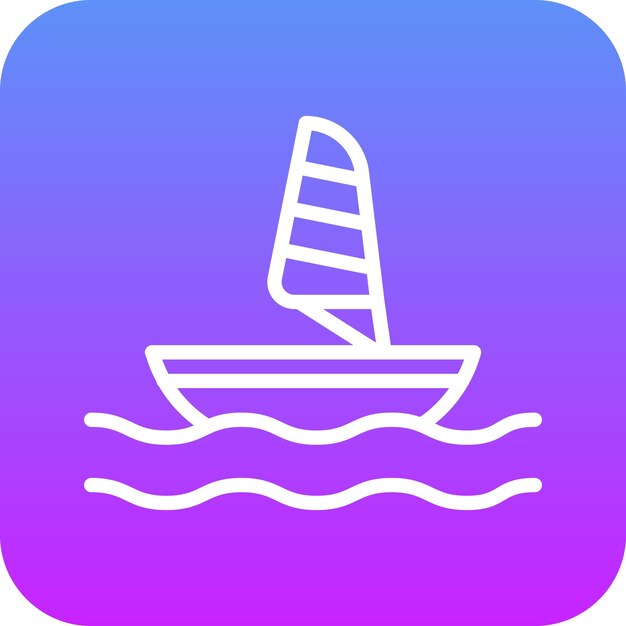Ilustración del icono vectorial de windsurf del conjunto de iconos deportivos