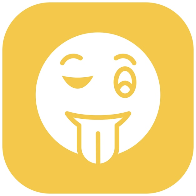 Ilustración del icono vectorial de Winking Face with Tongue del conjunto de iconos de emoji