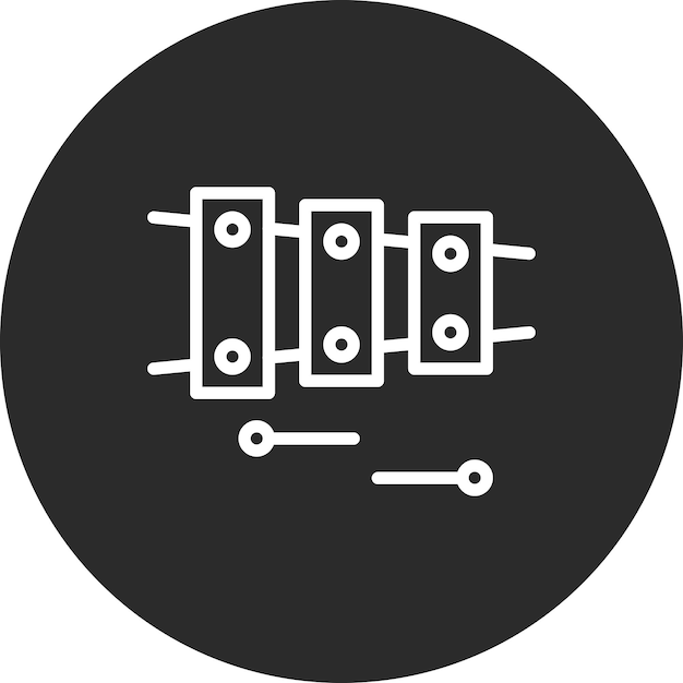 Ilustración del icono vectorial del xilófono del conjunto de iconos del jardín de infantes